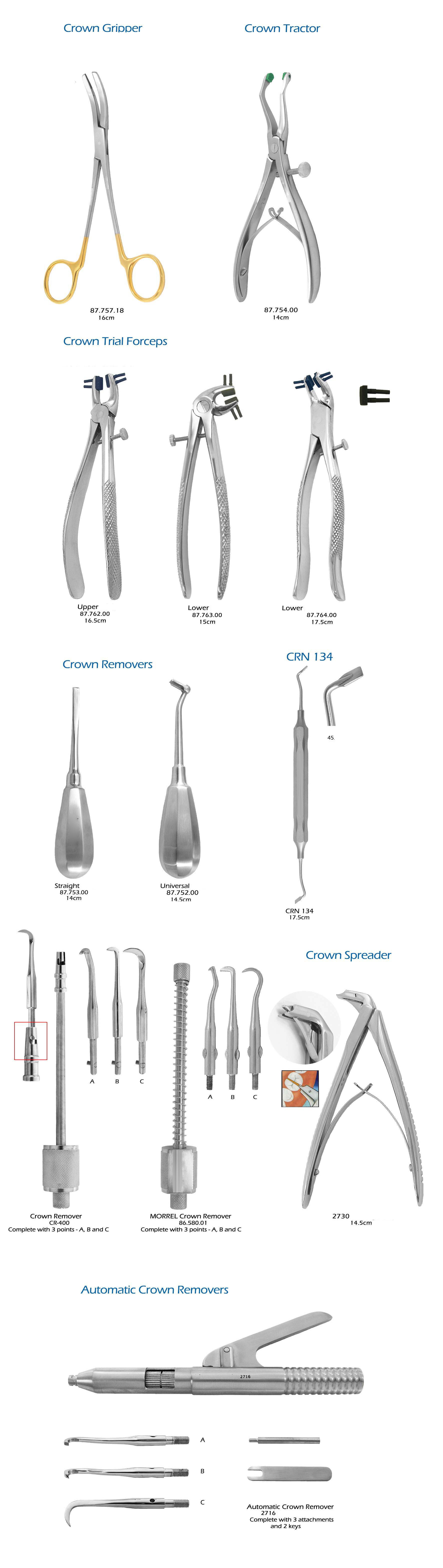 Crown Tractor Crown Trial Forceps Crown Grippe Crown Removers 